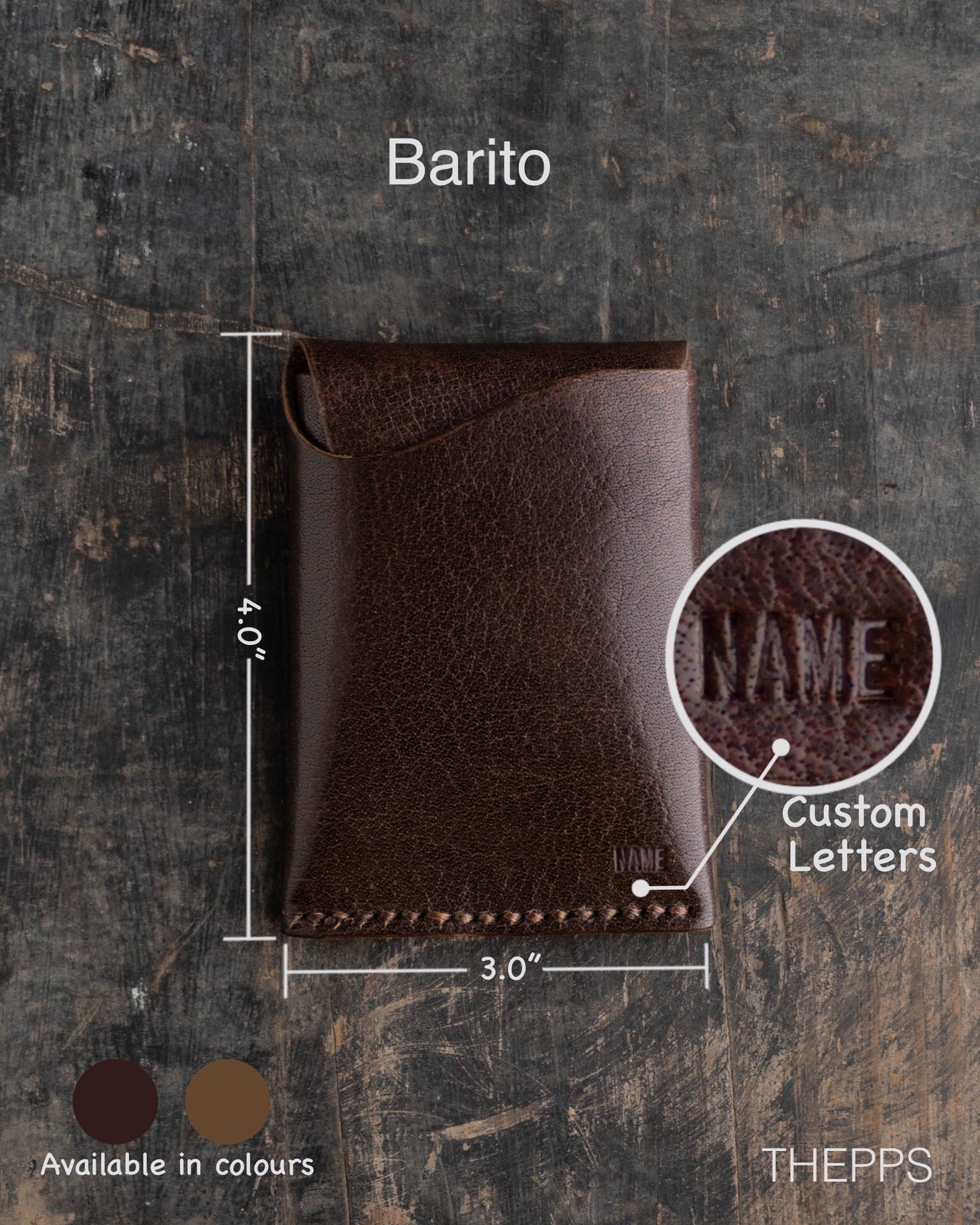 Barito - Minimalist Leather Wallet Card Holder with Coins, key