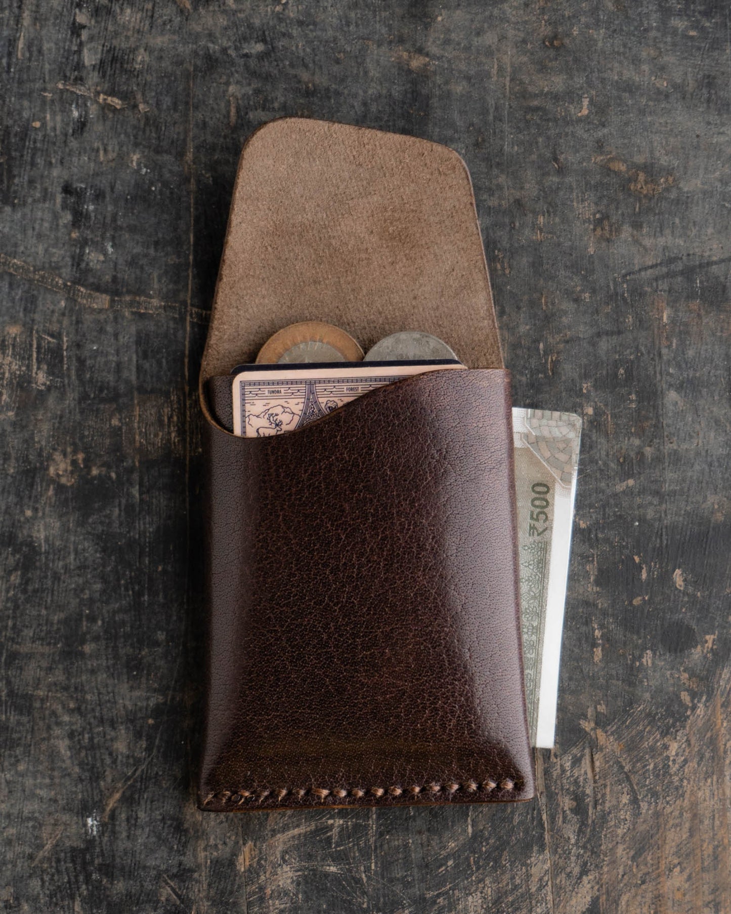 Barito - Minimalist Leather Wallet Card Holder with Coins, key
