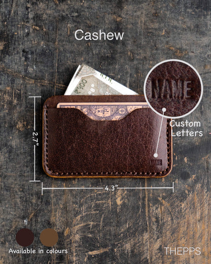 Cashew – Horzontal Handmade Leather Card Wallet