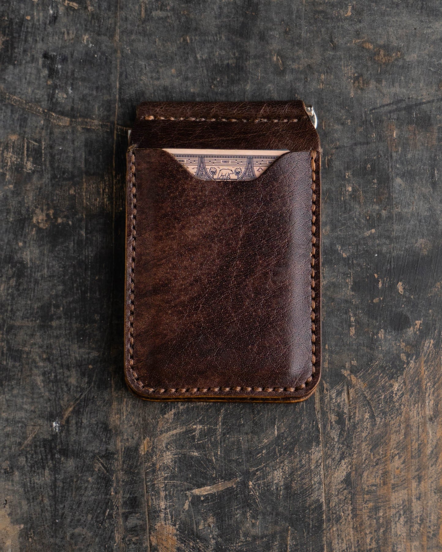 Money clip wallet - Veg Tan, Personalized Leather Wallet