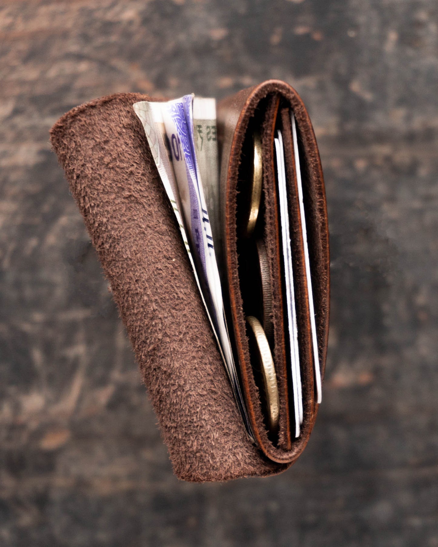 Barito - Minimalist Leather Wallet Card Holder with Coins, key