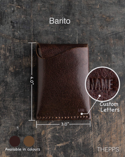Barito - Minimalist Leather Wallet Card Holder with Coins, key