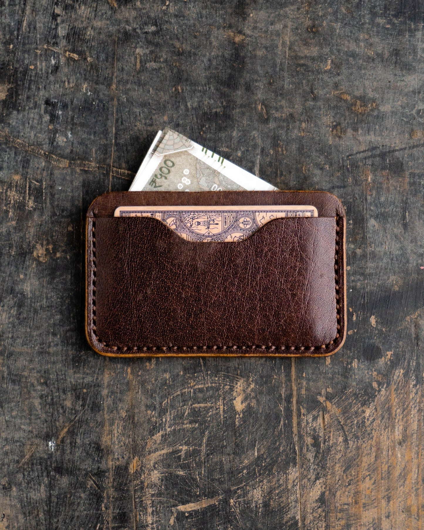 Cashew – Horzontal Handmade Leather Card Wallet