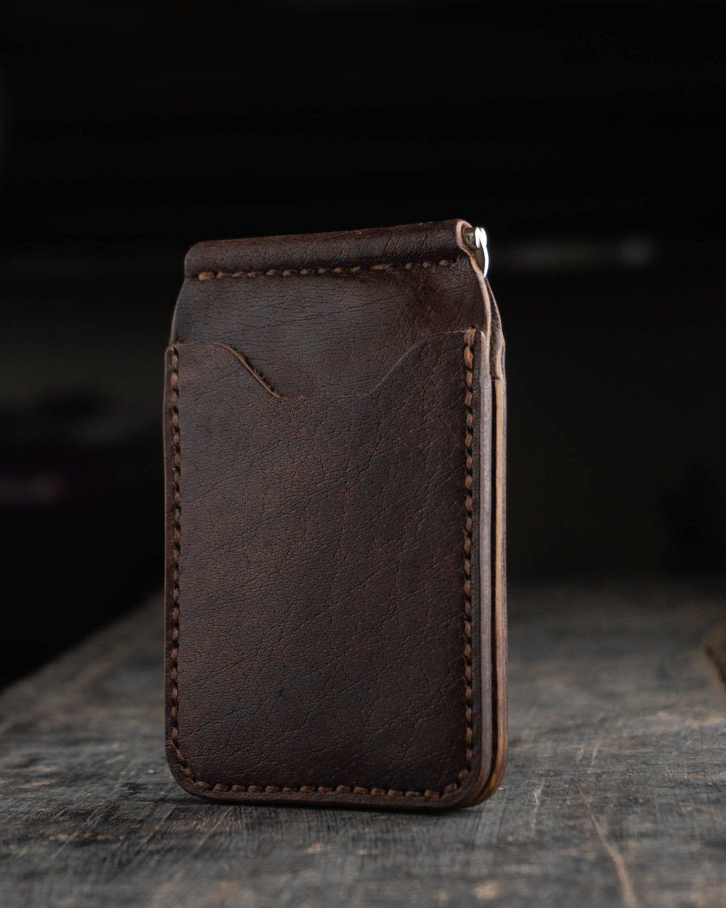 Money clip wallet - Veg Tan, Personalized Leather Wallet