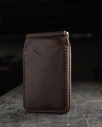 Money clip wallet - Veg Tan, Personalized Leather Wallet