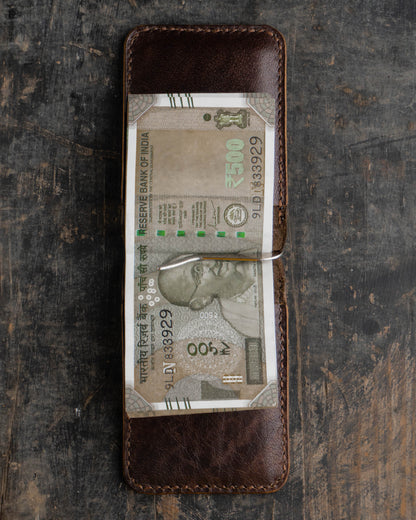 Money clip wallet - Veg Tan, Personalized Leather Wallet