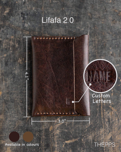 Lifafa 2.0 - Minimalist leather wallet / card holder