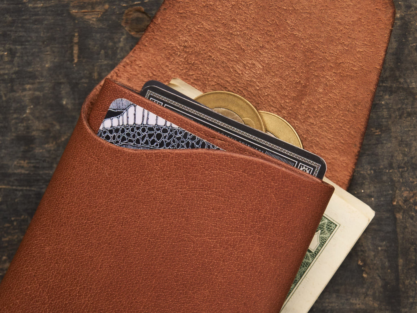 Barito - Minimalist Leather Wallet Card Holder with Coins, key