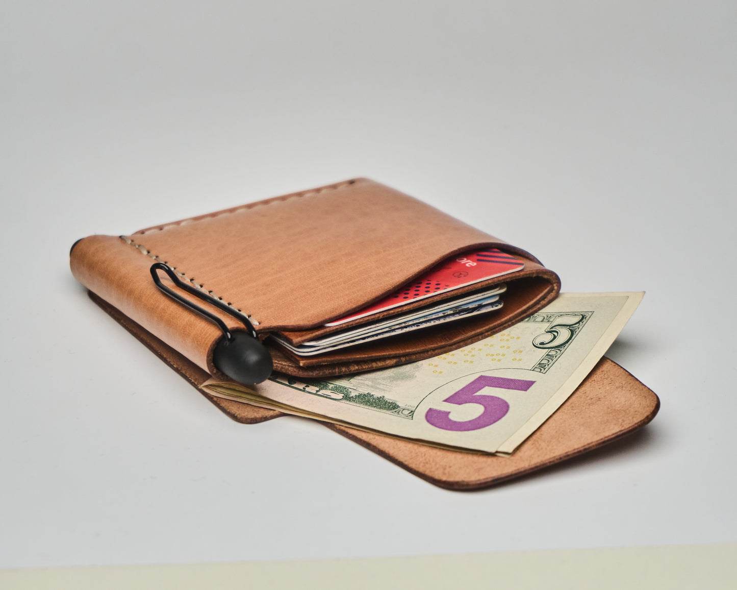 Barito with pen - Minimalist Leather Wallet Card Holder with Coins, key